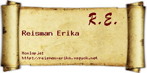 Reisman Erika névjegykártya